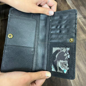 Cartera Larga de Cuero Vacuno Genuino a Cuadros con RFID, Estilo Occidental, Unisex, para Tarjetas y Monedas, OEM/ODM, Dropshipping - Product Image 6