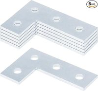 MISA Fixations en acier zingué de qualité supérieure à 4 trous pour profilés en L de 1-5/8 po, supports de connexion en forme de L de 7/32 po d'épaisseur