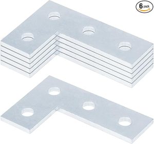 MISA Fixations en acier zingué de qualité supérieure à 4 trous pour profilés en L de 1-5/8 po, supports de connexion en forme de L de 7/32 po d'épaisseur - Product Image 1