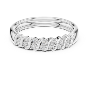 Anillo de Diamantes Cultivados en Laboratorio SERENITY WAVE, Oro Blanco Sólido de 18 Quilates con Baño de Rodio, Estilo Minimalista, para Compromiso, Boda, Fiesta, Regalo de San Valentín - Product Image 4