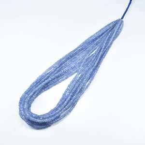 ลูกปัดแทนซาไนต์ธรรมชาติทรงรอนเดลล์เรียบ ขนาด 2.5-3.5 มม. ร้อยเป็นเส้น ลูกปัดหลวมสำหรับทำเครื่องประดับสร้อยคอ ขายส่ง - Product Image 6