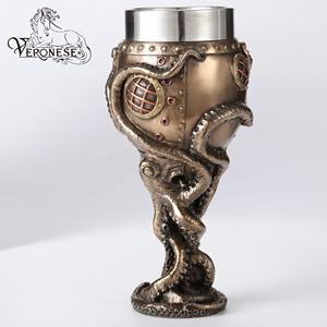 VERONESE DESIGN - CHALICE EN FORME DE PULCHERRE STEAMPUNK - PEINT À LA MAIN - DÉCORATION DE MAISON DE LUXE - ARTISANAT EN RÉSINE - OBJET DE COLLECTION - Product Image 3