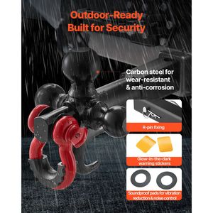 Supporti per Gancio di Traino con Attacco a Tre Sfere e Anello a D, Compatibili con Sfere da 1 7/8", 2" e 2 5/16", Massima Lunghezza 44", per Ricevitore da 2 Pollici - Product Image 5