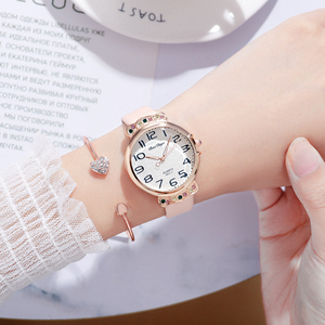 9797 New Product 2pcs Set Simple Women Watches With Bracelet Ladies Leather Wrist Watch <b>Clock</b> Montre Pour Femme - Product Image 3
