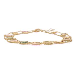 สร้อยข้อมือทองคำขาว 18K ประดับเพชรและทัวร์มาลีน - โรแมนติก ได้รับการรับรองจาก IGI - Product Image 5
