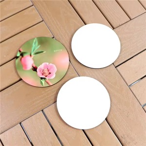 Sublimation Blank MDF Handmade <b>Coasters</b> Heat Transfer Round <b>Drink</b> <b>Coaster</b> with Cork Base 9 CM Diameter From REHMAN CRAFT - Product Image 1