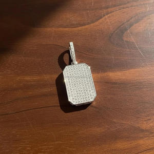 Pave Moissanite <b>Dog</b> Pendant 925 Sterling Silver Rhodium Plated Iced Round Cut Diamond Customizable Weight Unisex Hip Hop Jewelry - Product Image 1