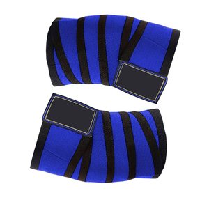 Bandes de protection pour genoux en caoutchouc naturel/PVC élastique de haute qualité, fermeture à boucle auto-agrippante pour la musculation et l'haltérophilie - Product Image 6