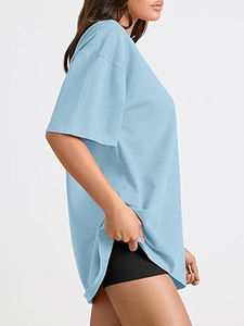 Camiseta de Algodón con Lavado Ácido para Mujer, Informal, Regular, Ligera, Ecológica, Personalizada, OEM, Marca Privada, Fabricante - Product Image 2