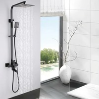Système de douche mural avec pommeau de pluie et douchette à main - Modes de jet de massage doux