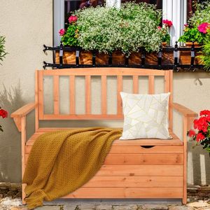 Panca da giardino in cedro 112*58*84 cm con schienale e braccioli, rosso arancione brillante - Product Image 6