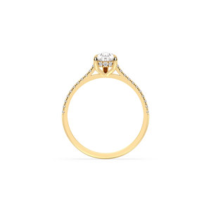 Bague solitaire REYES personnalisée en or massif 14 carats, diamant de laboratoire certifié IGI taille poire 1,15 carat, pour femme, bijoux fins - Product Image 5