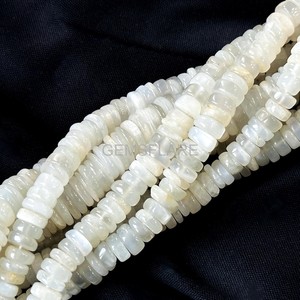 Cuentas de piedra lunar blanca natural de 5-6 mm, cuentas sueltas lisas para la fabricación de joyería, venta al por mayor por fabricante. - Product Image 6