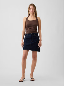 Débardeurs pour femmes personnalisés imprimés, couleur unie basique, à double doublure, col rond, ajustables, style camisole courte, sans manches, pour l'été - Product Image 1