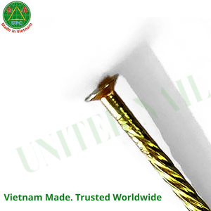 1-3/8 Inch Yellow Plated Steel Nails with Screw-Shank Type for Woodworking | Clavos sueltos con recubrimiento amarillo - Product Image 3