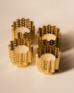 Stylish Polished Brass Candle Vessels Candle Holder Container For <b>Table</b> Centerpiece Interior <b>Decoration</b> - Product Image 1