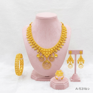 แฟชั่นแบบดั้งเดิม MOLL JEWELLERS ชุดเครื่องประดับสำหรับผู้หญิงสร้อยคอสร้อยข้อมือชุบทอง 24K ซิร์คอนรูปแมลงกล่องเชน A-53193 - Product Image 5