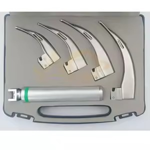 Macintosh Fiber <b>Optic</b> Laryngoscope <b>Instrument</b> Set 5 Blades Professional Manual Intubation Equipment Stainless - Product Image 6