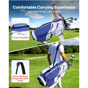 Borsa da Golf Ergonomica con 15 Scomparti Divisori, Tasche Lunghe per Organizzazione, Materiale PU, Comoda Tracolla Sportiva - Product Image 6