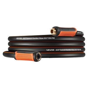 25 ft Heavy Duty 5/8\" 4-Layer <b>Rubber</b> Garden <b>Hose</b> 150PSI Working 600PSI Burst 3/4\" Fitting Flexible Non-Kink <b>Hoses</b> Gardening - Product Image 1