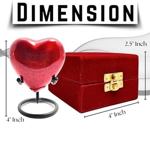 Traditional Aluminum Heart <b>Keepsake</b> Funeral Cremation Urn Memorial <b>Ash</b> Container Featuring Stylish Matte Appearance - Product Image 3
