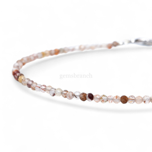 Natural <b>Red</b> Rutile Beaded <b>Bracelet</b> Faceted Round Gemstone Beads <b>Bracelet</b> Healing Crystal Jewelry for Women Handmade Gemstone - Product Image 5