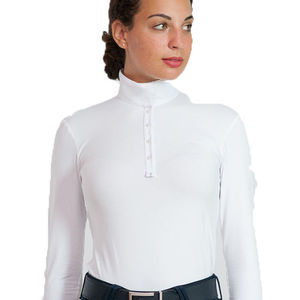 เสื้อขี่ม้าสีเทาขาว แขนยาว คอสูง โพลีเอสเตอร์ ชุดขี่ม้ามืออาชีพ - Product Image 6