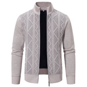 Mens Knitted <b>Cardigan</b> Thick Sweater Full Zip O-Neck Warm Jumper Fleece Lined Winter <b>Coat</b> Cotton/Bamboo Fiber Raised Rubber Print - Product Image 5
