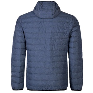 Blouson matelassé bleu à capuche pour homme, fermeture éclair, coupe-vent, manteau d'hiver décontracté, coupe régulière, manches classiques, extérieur en polyester 2026 - Product Image 2