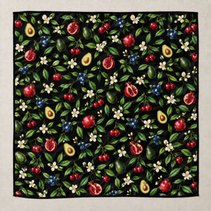 Custom Printed Fruit Vegetable Kitchen <b>Scarf</b> Square Soft Lightweight Womens Headscarf Digital Print OEM ODM Manufacturer - Product Image 3