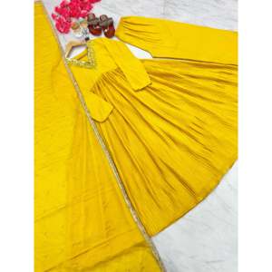Alia Cut Anarkali Gown with Dupatta & Bottom <b>Modest</b> <b>Sets</b> - Product Image 3