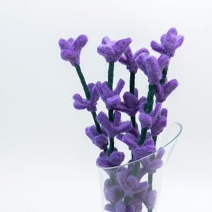 Tiges de fleurs de salvia en feutre faites à la main – Fleurs artificielles en laine violette, bouquet en vrac pour loisirs créatifs, décoration intérieure et cadeaux - Product Image 5