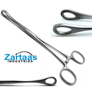 Pinzas de Sujeción de Esponja Foerster de Acero Inoxidable de Alta Calidad, Mandíbula Dentada Curva de 25 cm, Instrumentos Quirúrgicos - Product Image 6