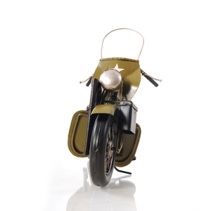 Motocicleta Amarilla de 1942, Escala 1:12, Artesanía Industrial de Hierro, Estilo Retro con Marcas de Estrellas, Decoración para el Hogar Diwali, 30.5Lx12.06Wx22.22H cm - Product Image 5