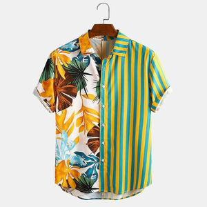 เสื้อเชิ้ตฮาวายชายหาดลำลองแฟชั่นสำหรับผู้ชาย แขนสั้น สตรีทแวร์ ลายดอกไม้ พิมพ์ลายตามสั่ง ไซส์ใหญ่ เสื้อชายหาดผู้ชาย - Product Image 3