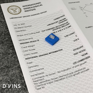 เพชร D'vins Jewels 0.8 กะรัต ทรงเรเดียนท์ สี D ความสะอาด VVS2 เพชรหลวม CVD ผลิตในห้องปฏิบัติการ สำหรับทำเครื่องประดับ - Product Image 1