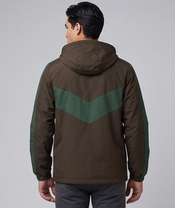 Chaqueta Cortavientos con Capucha para Hombre, Chaqueta Cortavientos para Senderismo al Aire Libre, 100% Nailon y Poliéster, Botones Frontales con Bolsillos Laterales - Product Image 2