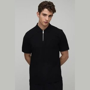 Polo noir 2026 en promotion – Vente en gros de polos 100 % coton avec logo brodé, polos de golf unis, polos personnalisés - Product Image 2
