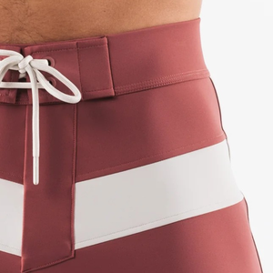Shorts de bain pour homme, couleur rose poussiéreuse et blanc, séchage rapide, cordon de serrage, vêtements de sport aquatiques de qualité supérieure - Product Image 4
