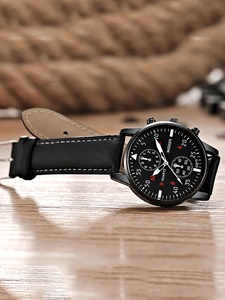 NW1377 Men <b>Black</b> Strap Casual Round Dial Quartz <b>Watch</b> - Product Image 6