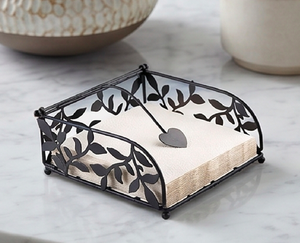 Porte-serviettes en métal noir fait main, design Arbre de Vie, parfait pour une décoration de table élégante et un accessoire de salle à manger pour maisons chics. - Product Image 5