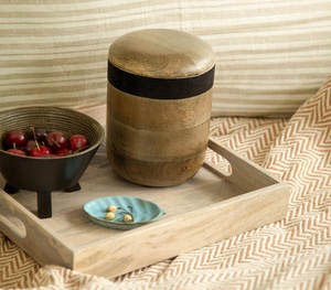 Creative Low MOQ Handmade Candid Concave Cylindrical Wooden Container <b>Jar</b> <b>Large</b> Manufacturer Wholesaler - Product Image 2