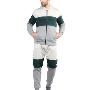 Casual Men Winter Hooded Solid Tracksuit Regular Fit Drawstring Fleece Quick Dry Reversible Breathable Comfortable OEM - Product Image 1