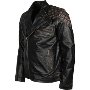 Chaqueta de Motociclista de Cuero Vacuno Genuino para Hombre, Chaqueta de Motociclista Vintage con Aspecto Desgastado, Chaqueta de Cuero Personalizada para Motociclista Doble - Product Image 4