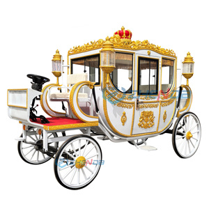 New Style Luxury Horse Carriage Carts Royal Electric Vehicle Wedding Carriage Horse Wagons Hot Selling with Lights - Product Image 2