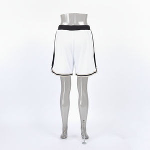 Men's <b>White</b> Solid Mesh Shorts with Front Logo Drawstring Waist <b>Cargo</b> Style Breathable Knitted Fabric - Product Image 6