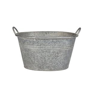 Maceta de Hierro Galvanizado Estilo Americano con Asa, Forma Redonda, para Decoración de Jardín, Balcón y Hogar - Product Image 1