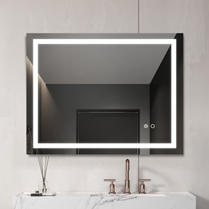 Specchio da Bagno a Parete LED 36FT * 28FT ad Alta Luminosità con Antiappannamento, Dimmer Controllabile Separatamente e Cornice in Alluminio - Product Image 6
