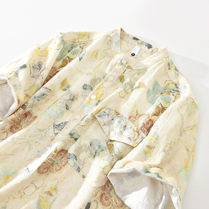 Camisa Casual de Manga Corta para Hombre, 100% Algodón, Estilo Hawaiano Floral, Transpirable, Lavada, 220g, Venta al Por Mayor de Fábrica, Personalizable - Product Image 3