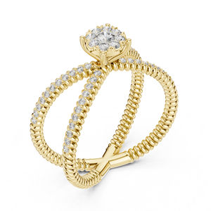 Anillo de Uso Diario de Oro Amarillo de 14K con Diamante Cultivado en Laboratorio para Mujer |   Diamante Cultivado Nuevo - Product Image 6